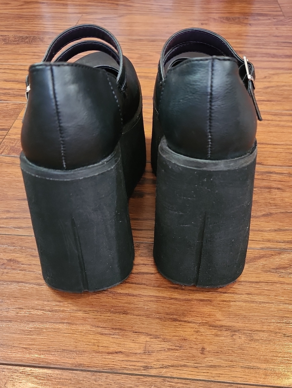 Demonia Kera 08 Black Platform Double Buckle Mary Janes - Picture 4 of 7